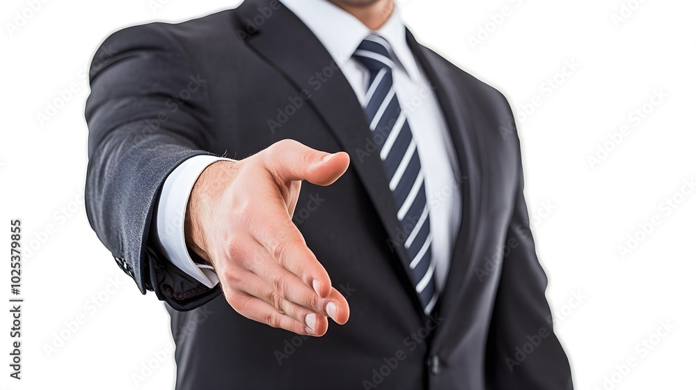 Businessman shaking hands with enthusiasm Businessman shaking hands with enthusiasm