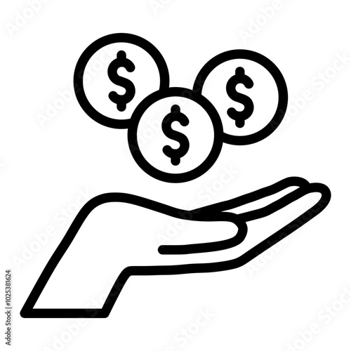 Coin Icon Element For Design
