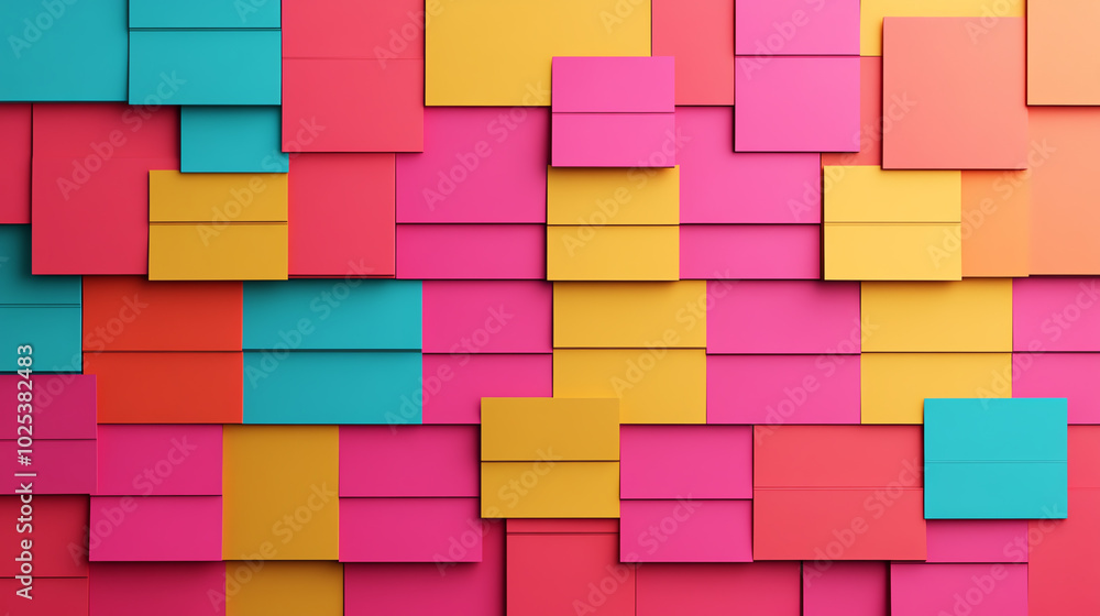 Colorful array of sticky notes in vibrant pink, yellow, and turquoise arranged artistically, creating a lively and dynamic background. Colorful array of sticky notes in vibrant pink, yellow, and turquoise arranged artistically, creating a lively and dynamic background.
