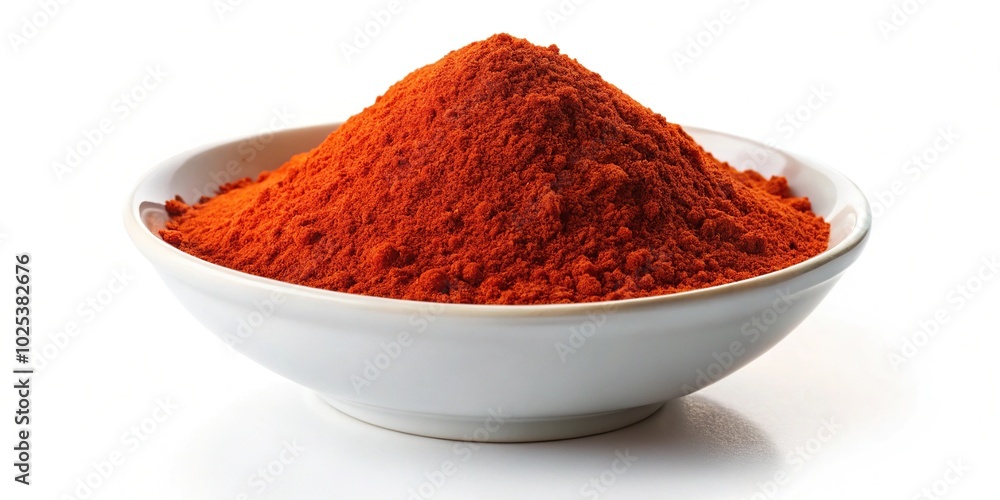 Chili powder in a bowl isolated on white background Chili powder in a bowl isolated on white background