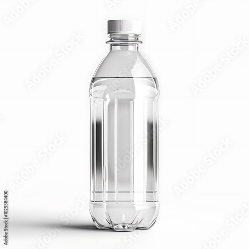 Plastic bottle on white background