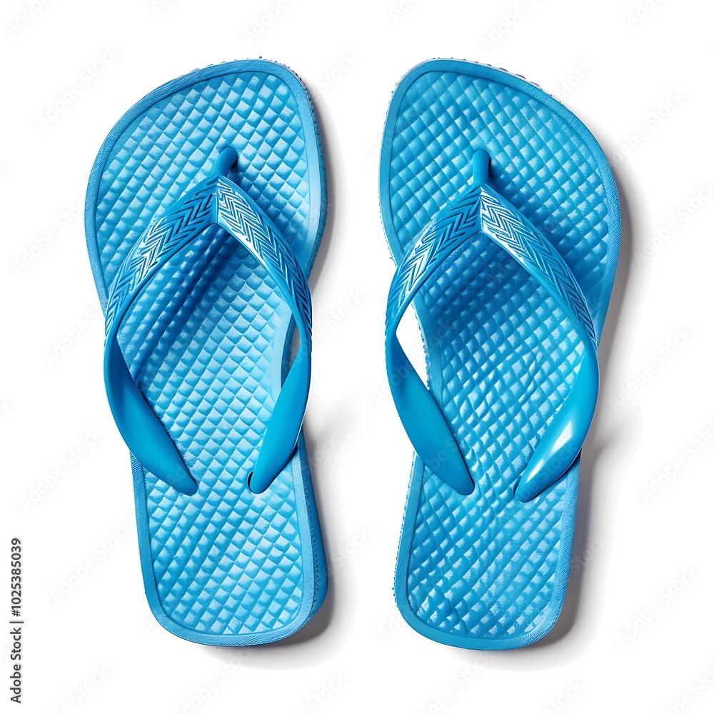 Pair of blue flip flops isolated on white background Pair of blue flip flops isolated on white background