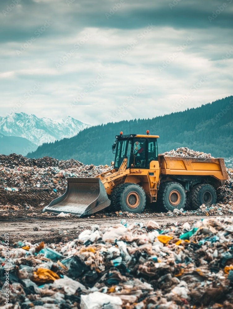 Dump Truck in a Garbage Pile Dump Truck in a Garbage Pile