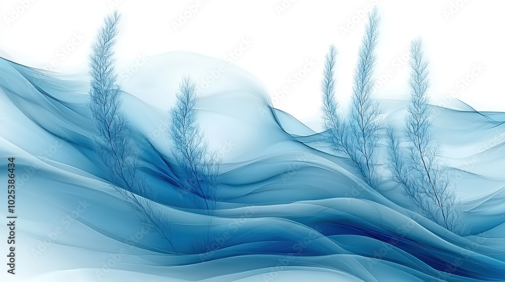 Ethereal Dreamlike Blue Flowing Abstract Art Ethereal Dreamlike Blue Flowing Abstract Art