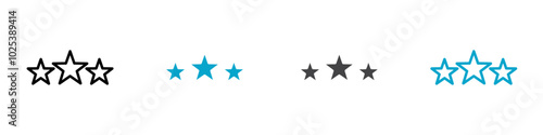 3 star review icon Symbol in outline style