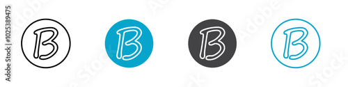 B grade icon Symbol in outline style