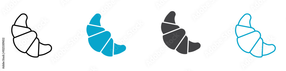 croissant icon Symbol in outline style croissant icon Symbol in outline style
