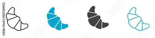 croissant icon Symbol in outline style