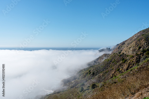 mountains with clouds