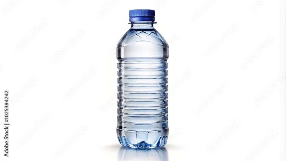 Clear plastic water bottle with cap isolated on white background Clear plastic water bottle with cap isolated on white background