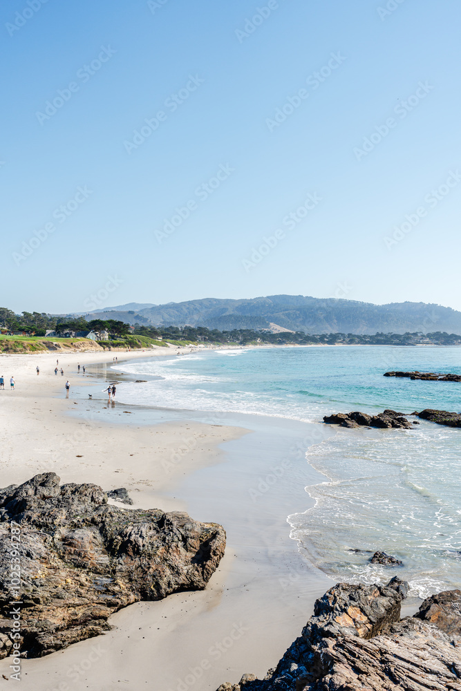 Carmel by the sea, California with waves crashing on beach Carmel by the sea, California with waves crashing on beach