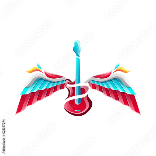 Guitar Wings Gradient Logo
