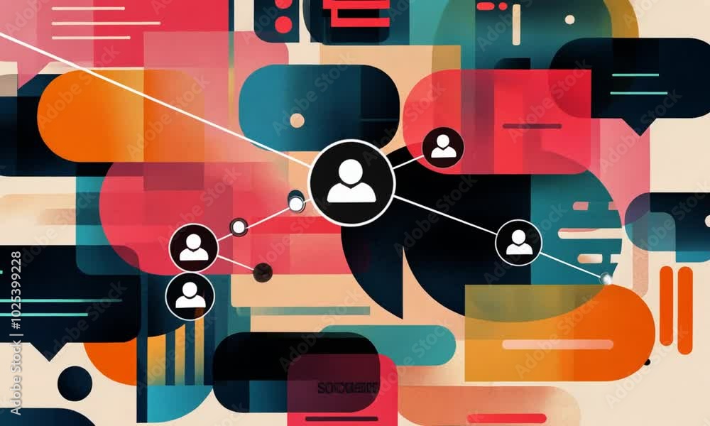 Social Media Network Abstract Illustration