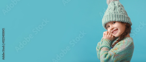Stylish little girl in wint...