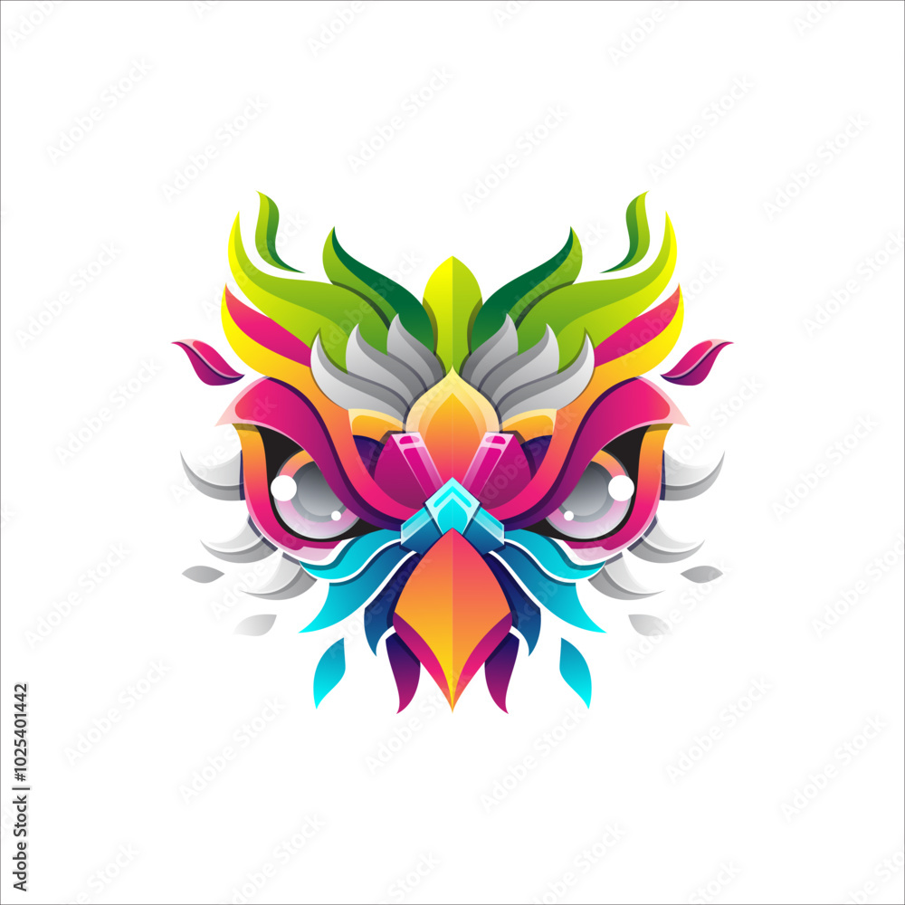 Obraz premium Colorful Owl Gradient Logo
