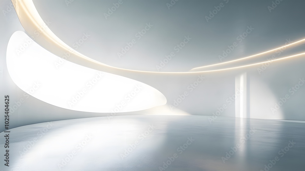Empty unfurnished futuristic round shape interior design room. Empty unfurnished futuristic round shape interior design room.