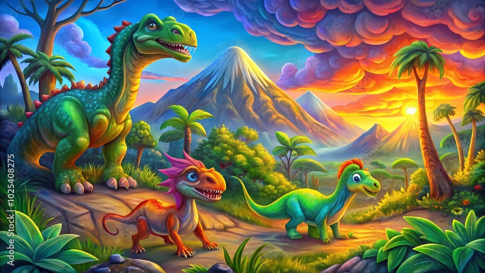 Obraz premium dinosaur in the grass