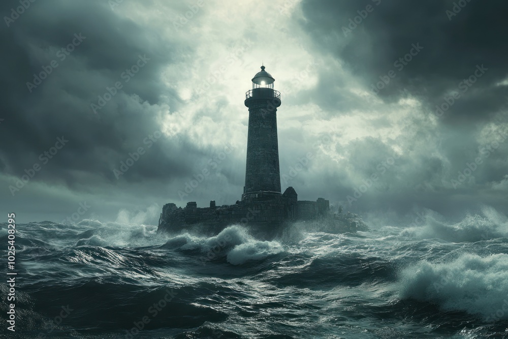 Resilient Lighthouse Amid Tumultuous Seas Resilient Lighthouse Amid Tumultuous Seas