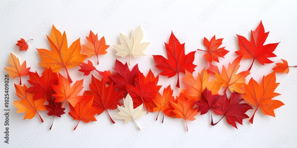 Isolated dried maple leaves on a white backdrop, Dried maple leaves on a white background Isolated dried maple leaves on a white backdrop, Dried maple leaves on a white background