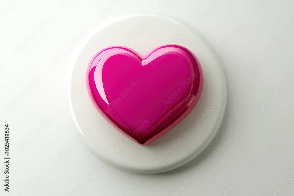 Vibrant Pink Heart on Clean White Background Vibrant Pink Heart on Clean White Background