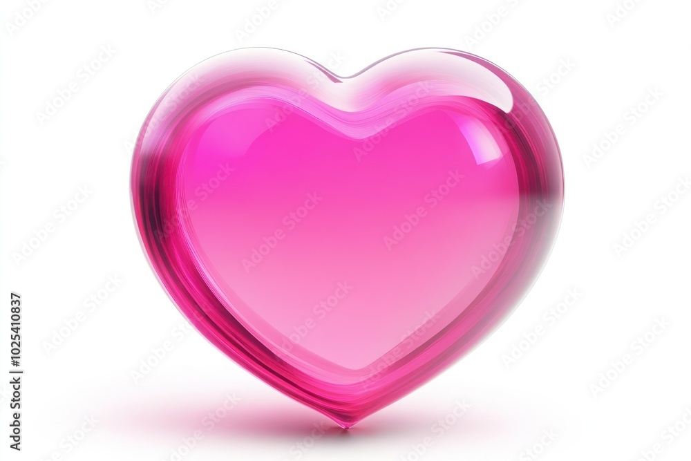 Vibrant Pink Heart Symbol on White Background Vibrant Pink Heart Symbol on White Background