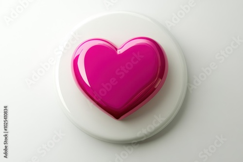 Vibrant Pink Heart on Clean White Background photo