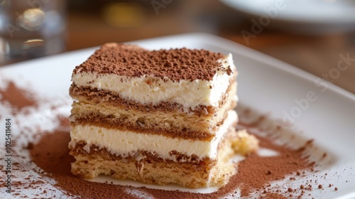 Wallpaper Mural Sumptuous Tiramisu Slice with Espresso Layers and Cocoa Dusting Torontodigital.ca