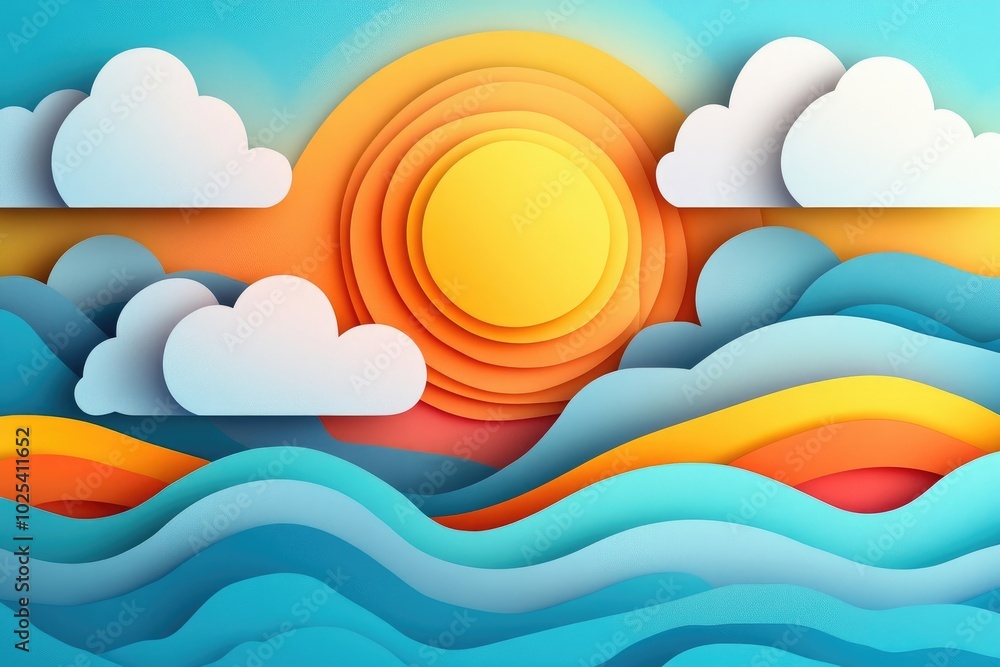 Stunning clouds adorn the sky as the sun begins to set, Beautiful sunset with vibrant clouds in the sky Stunning clouds adorn the sky as the sun begins to set, Beautiful sunset with vibrant clouds in the sky