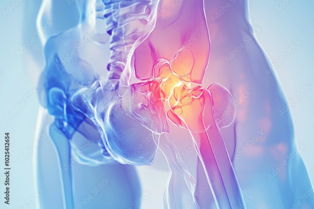 Detailed Illustration of the Human Hip Joint Anatomy Detailed Illustration of the Human Hip Joint Anatomy
