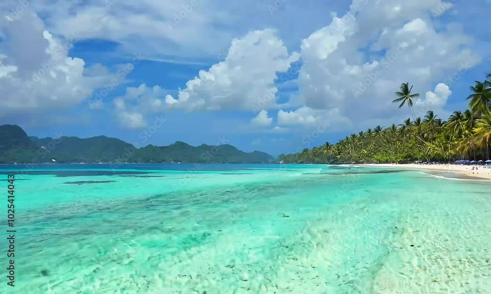 summer beach scene clear blue sky clouds sea perfect dreaming vacation destinations summer beach scene clear blue sky clouds sea perfect dreaming vacation destinations