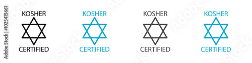 KOSHER CERTIFIED ICON Sign set in black and white