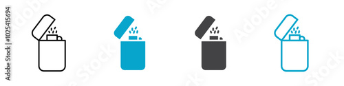 lighter icon Sign set in black and white