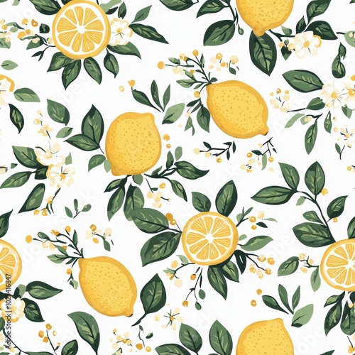 Bright Lemon Slice Seamless Pattern for Fresh Decor