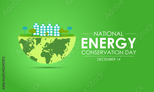 National Energy Conservation Day Vector illustration. Light bulb hands  with green leaf icon. It focuses on bringing awareness to global warming and promoting efforts to combat it. EPS 10.