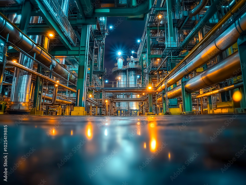 city industrial plant at night city industrial plant at night