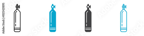 O2 cylinder icon Logo set for web