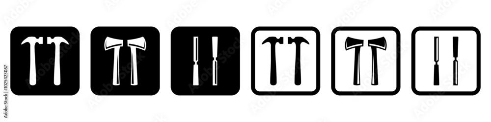 vector logo icon of carpentry tools, hammer icon, axe icon, chisel icon, editable carpentry tools icon, web
vector logo icon of carpentry tools, hammer icon, axe icon, chisel icon, editable carpentry tools icon, web
