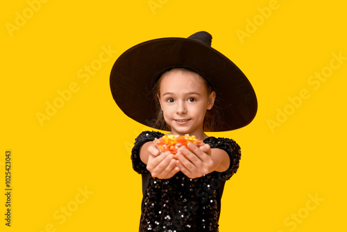 Cute little girl dressed fo...