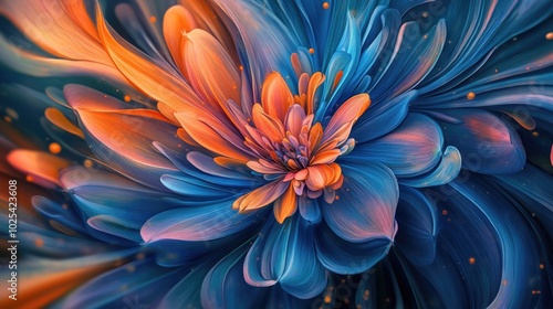 Vibrant Abstract Flower with a Modern Twist