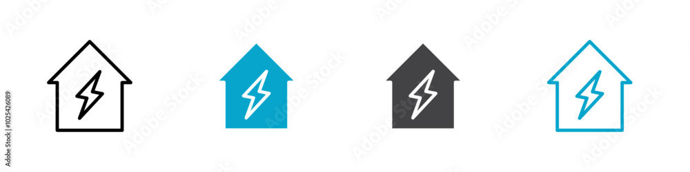 solar house icon Flat graphics set collection solar house icon Flat graphics set collection