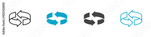 round arrow icon Flat graphics set collection