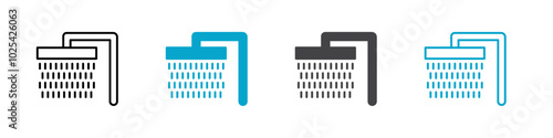 shower icon Flat graphics set collection