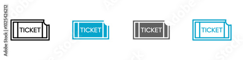 ticket icon Flat graphics set collection