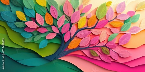 Colorful leaf patterns on a single tree featuring pink and green foliage Decorative plant with vibrant hues, Vibrant leaf patterns on a decorative tree with pink and green foliage