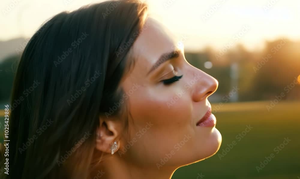 Italian Woman Singing Softly in Quiet Park at Dawn Italian Woman Singing Softly in Quiet Park at Dawn