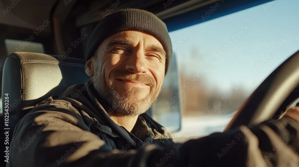 Jovial Driver in Winter Jovial Driver in Winter