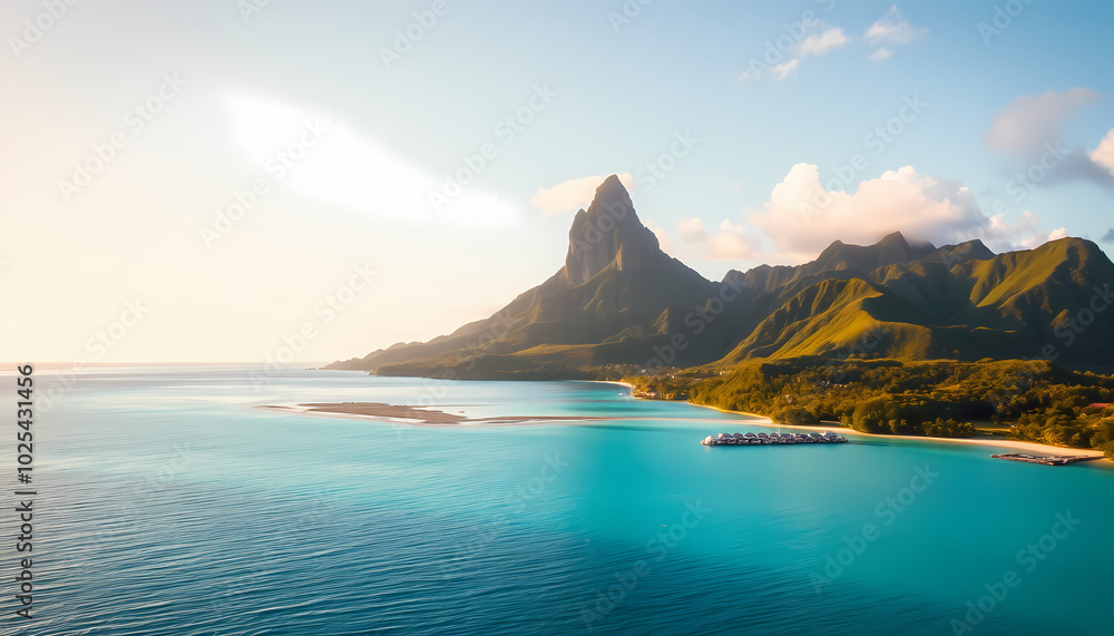 Naklejka premium sunset over the sea