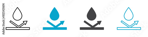 water proof icon Flat art in outline set