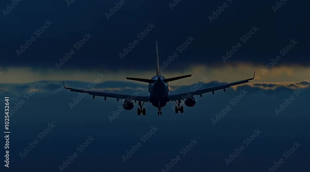 Stunning Airplane Flight Against Sunset Sky with Beautiful Clouds for Travel Enthusiasts Stunning Airplane Flight Against Sunset Sky with Beautiful Clouds for Travel Enthusiasts