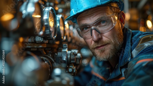 Wallpaper Mural Engineer in Safety Gear Working in Industrial Setting Torontodigital.ca